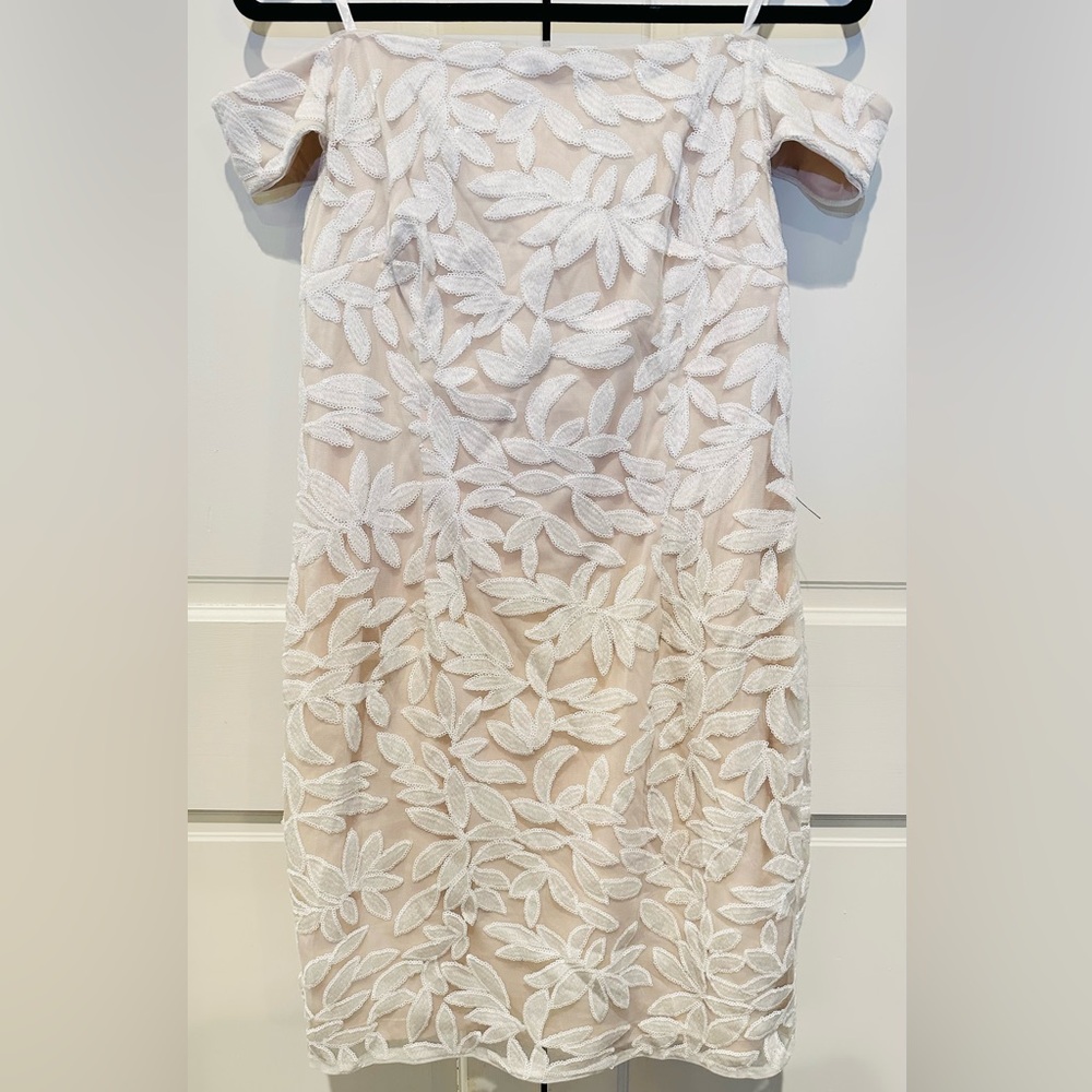 Off-the-Shoulder Ivory Lace Dress - Size 10